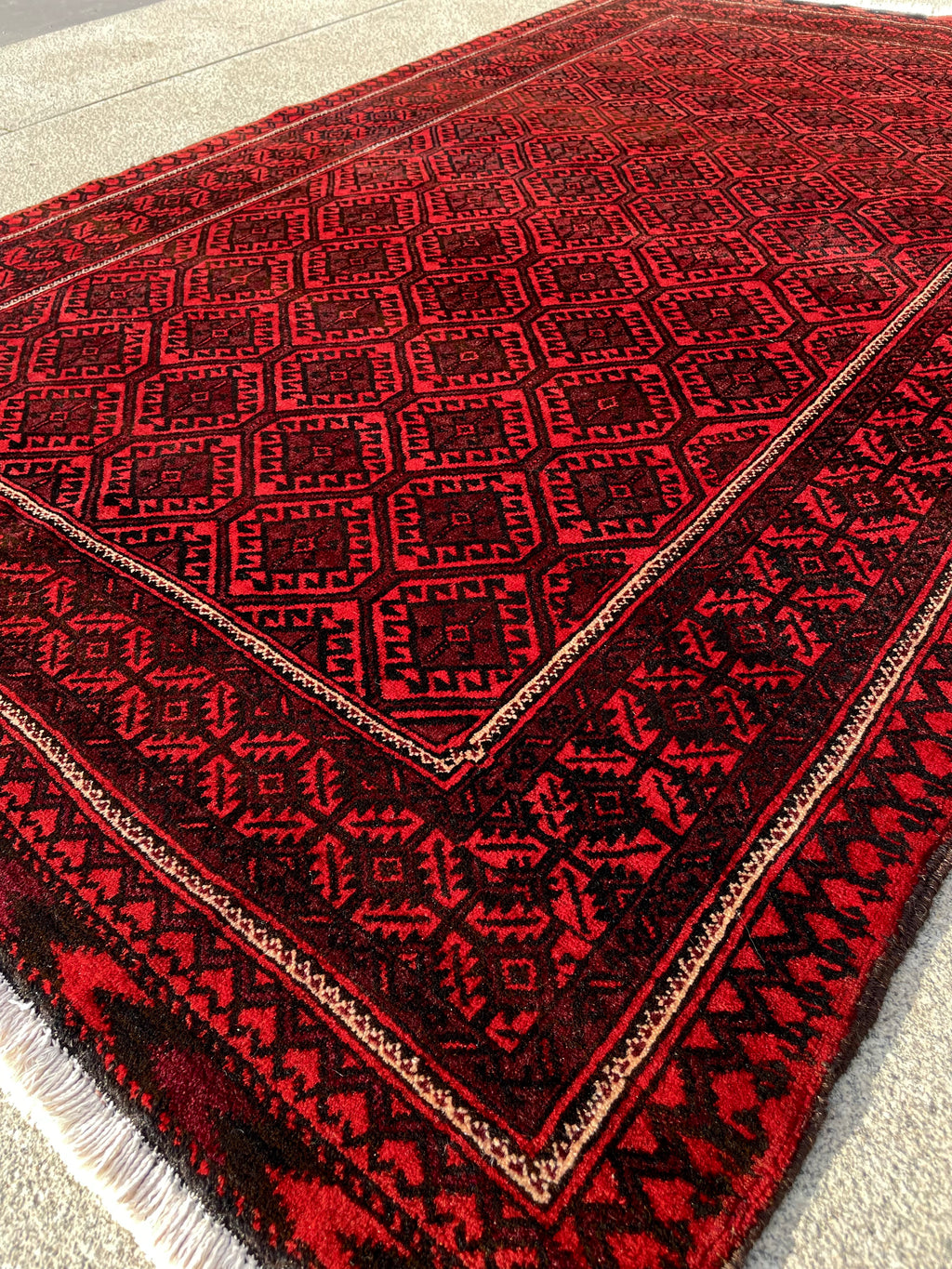 Vintage Turkoman Baluch Rug 4x6 Handwoven Nomadic Tribal