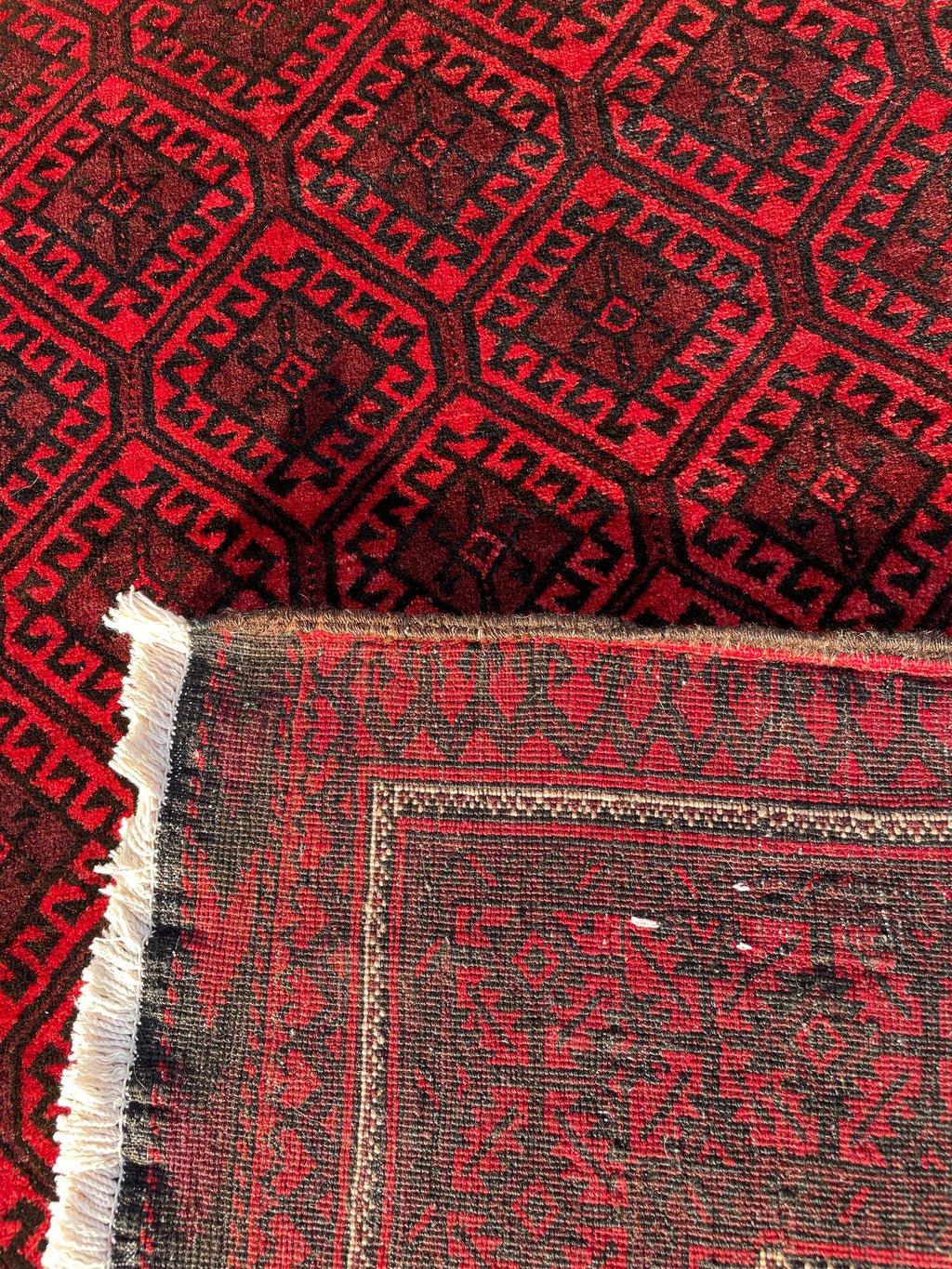 Vintage Turkoman Baluch Rug 4x6 Handwoven Nomadic Tribal