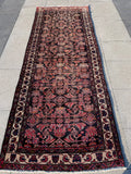 Vintage Turkish Runner Rug 3.6x9.7 Handwoven Wool Tribal Oriental Carpet