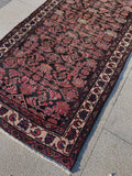 Vintage Turkish Runner Rug 3.6x9.7 Handwoven Wool Tribal Oriental Carpet