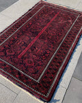 Vintage Turkoman Baluch Rug 4.4x6.5 Handwoven Wool Nomadic Tribal Oriental Carpet