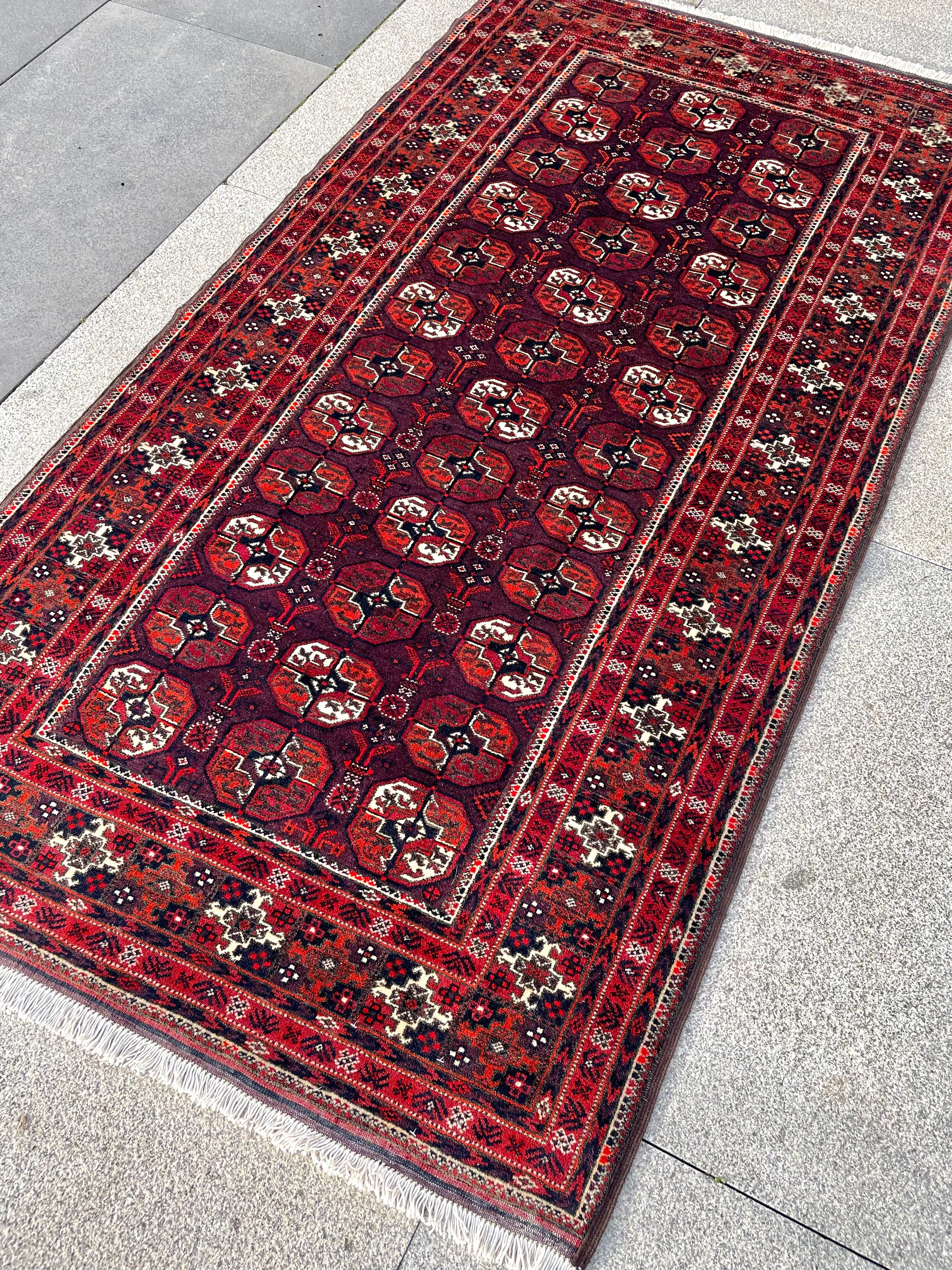 Vintage Baluch Fine Rug 3.4 x 6.2, Circa 1960s