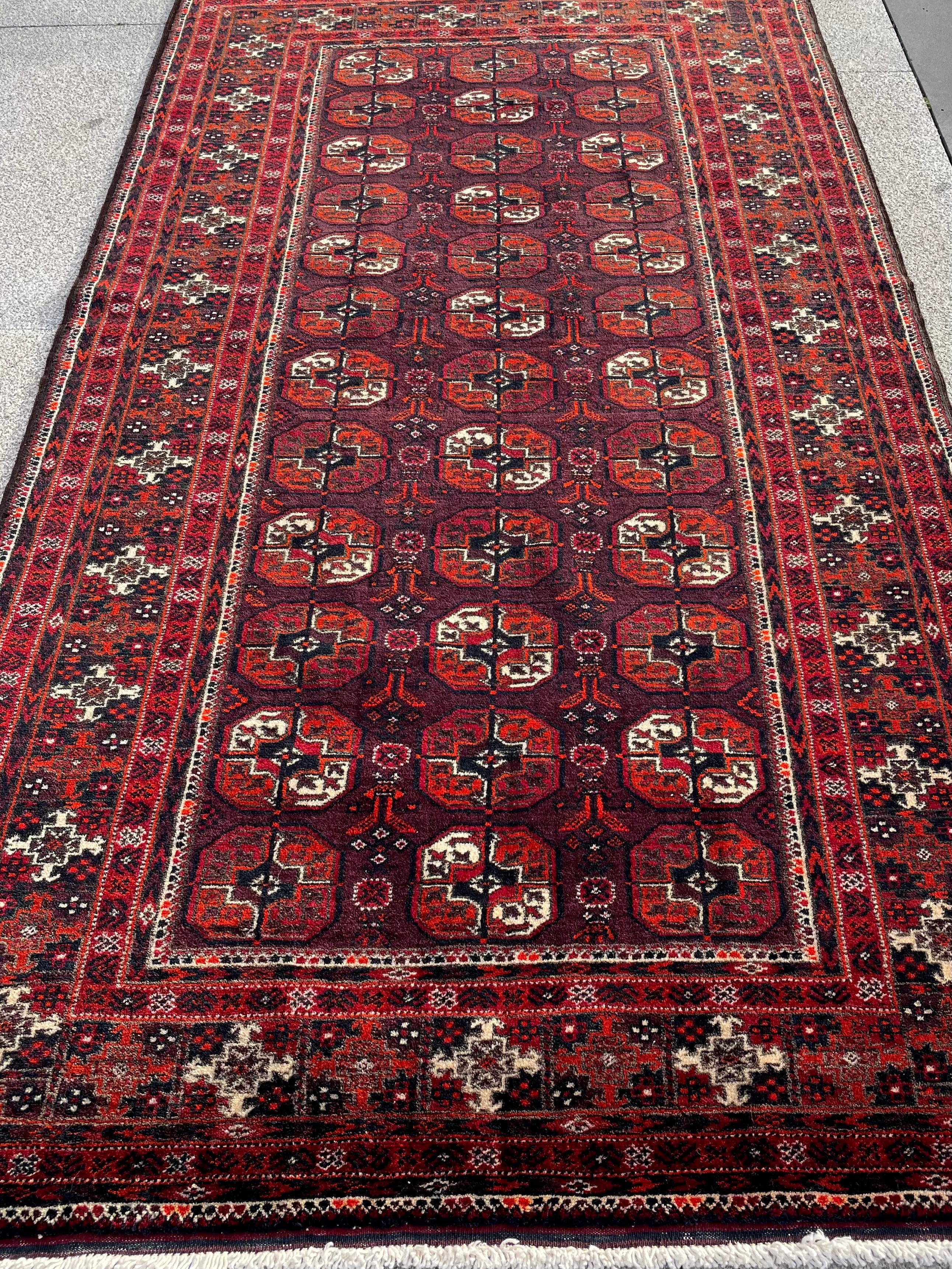 Vintage Baluch Fine Rug 3.4 x 6.2, Circa 1960s