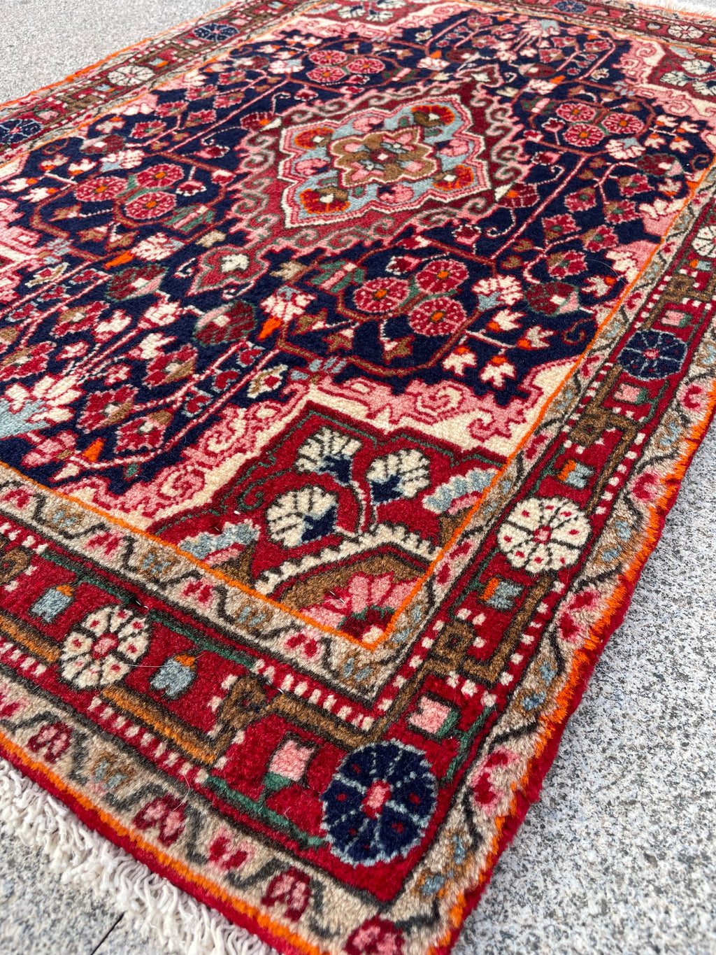Small Vintage Malayer Rug 2x3.2 Circa 1960s Handwoven Wool Floral Oriental Carpet