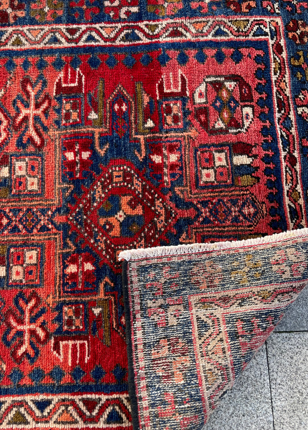 Vintage Turkish Heriz Runner Rug 3x10 Handwoven Wool Tribal Oriental Carpet