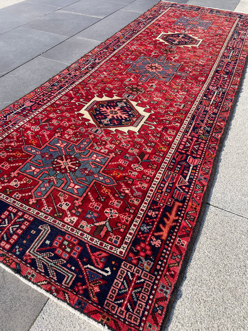 Vintage Heriz Runner 3.2 x 9.4 ft