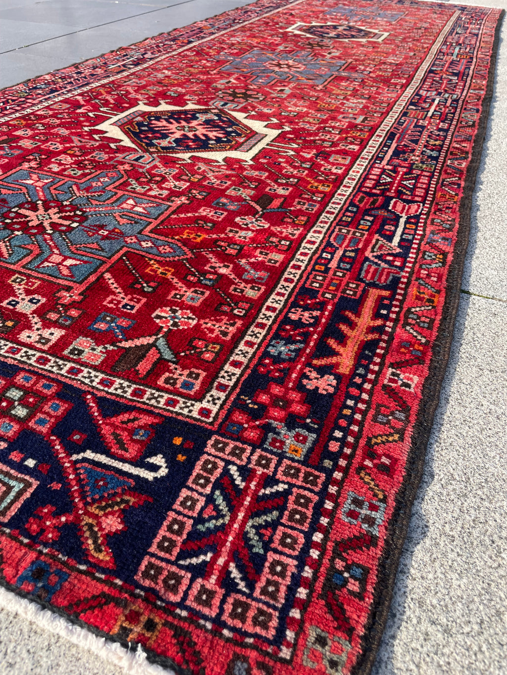 Vintage Heriz Runner 3.2 x 9.4 ft