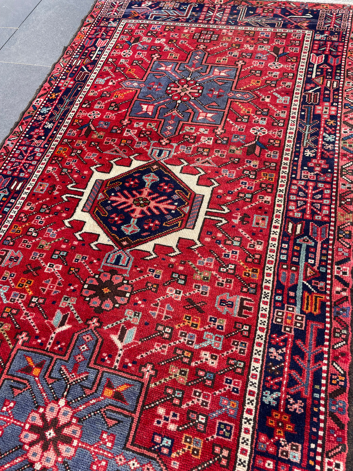 Vintage Heriz Runner 3.2 x 9.4 ft