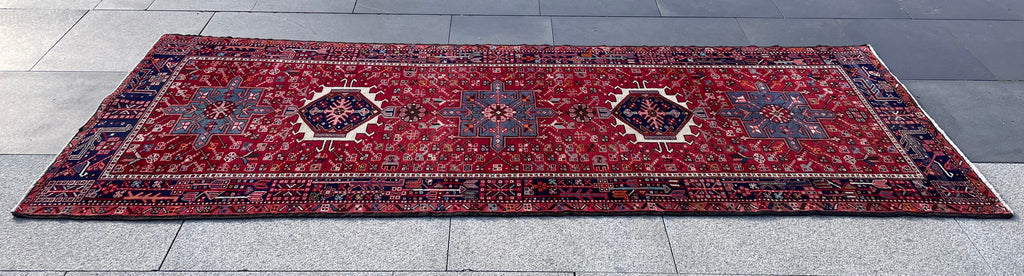 Vintage Heriz Runner 3.2 x 9.4 ft