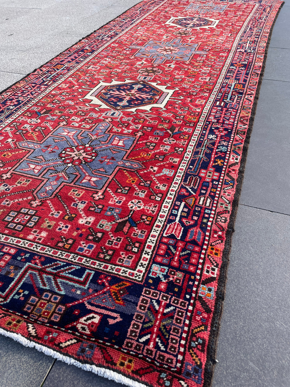 Vintage Heriz Runner 3.2 x 9.4 ft