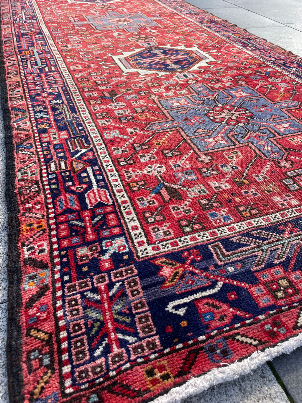 Vintage Heriz Runner 3.2 x 9.4 ft