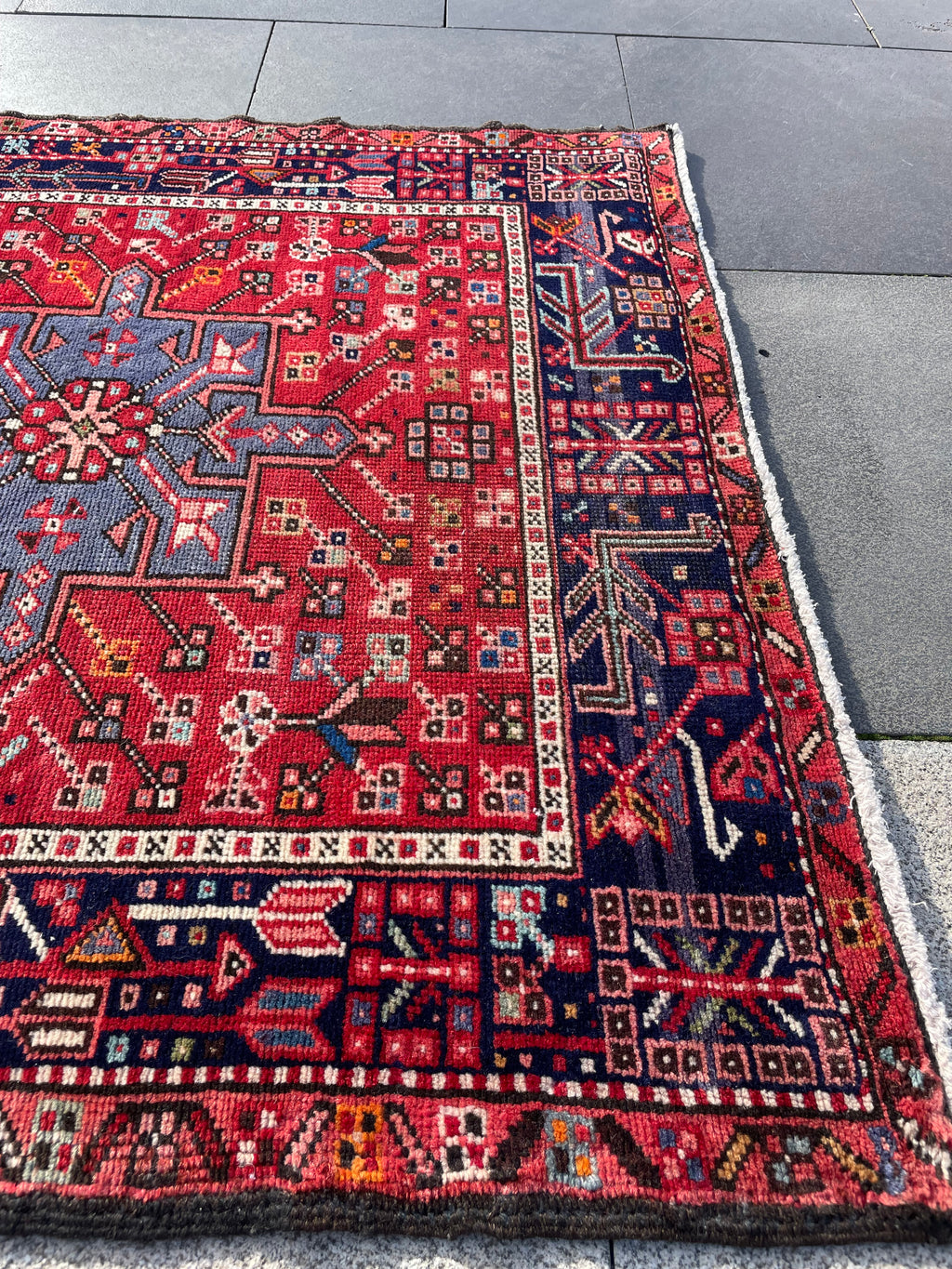Vintage Heriz Runner 3.2 x 9.4 ft