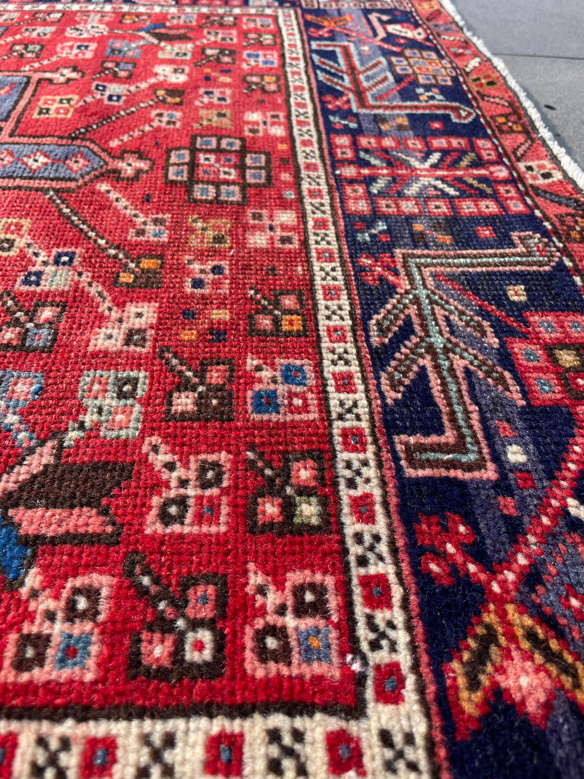 Vintage Heriz Runner 3.2 x 9.4 ft