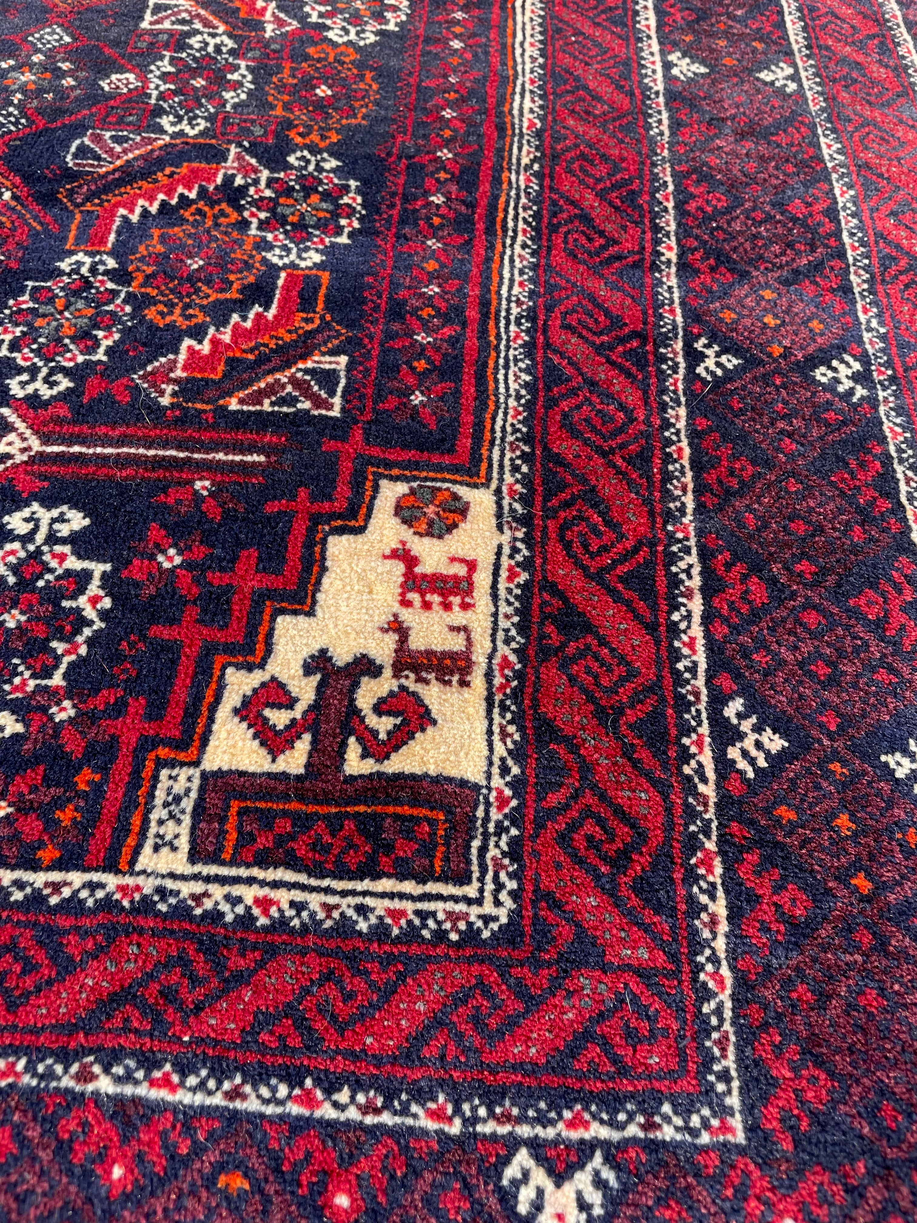 Vintage Baluch Rug 3.3 x 6 Circa 1960s