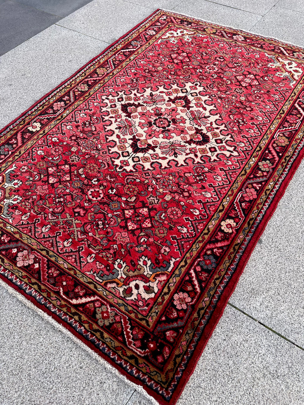 Vintage Malayer Rug 3.6x5.5 Circa 1970s Handwoven Wool Tribal Oriental Accent Carpet