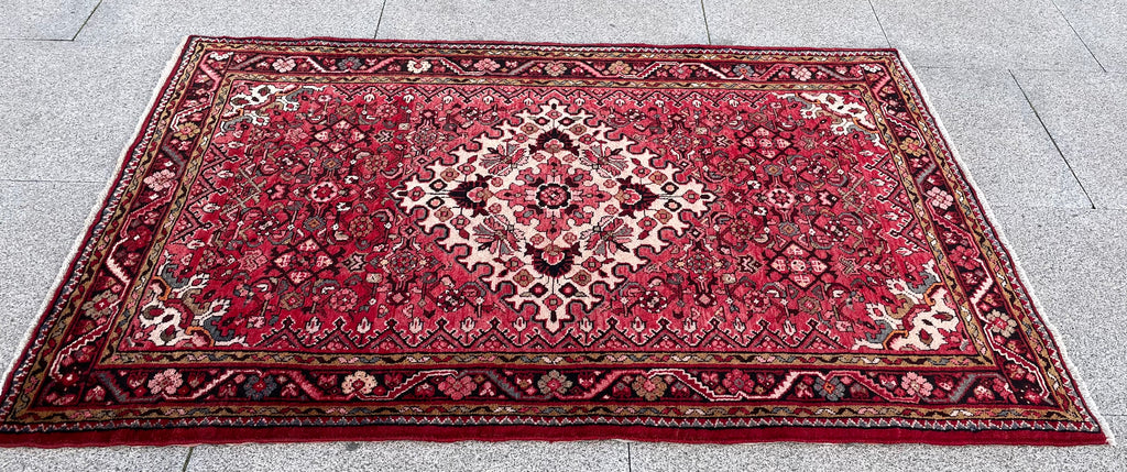 Vintage Malayer Rug 3.6x5.5 Circa 1970s Handwoven Wool Tribal Oriental Accent Carpet