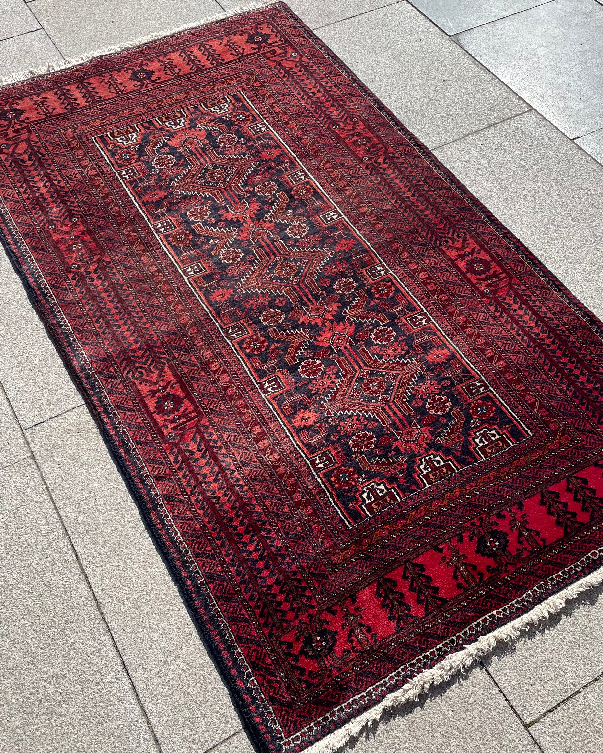 Vintage Baluch Rug 3.37 x 1.91