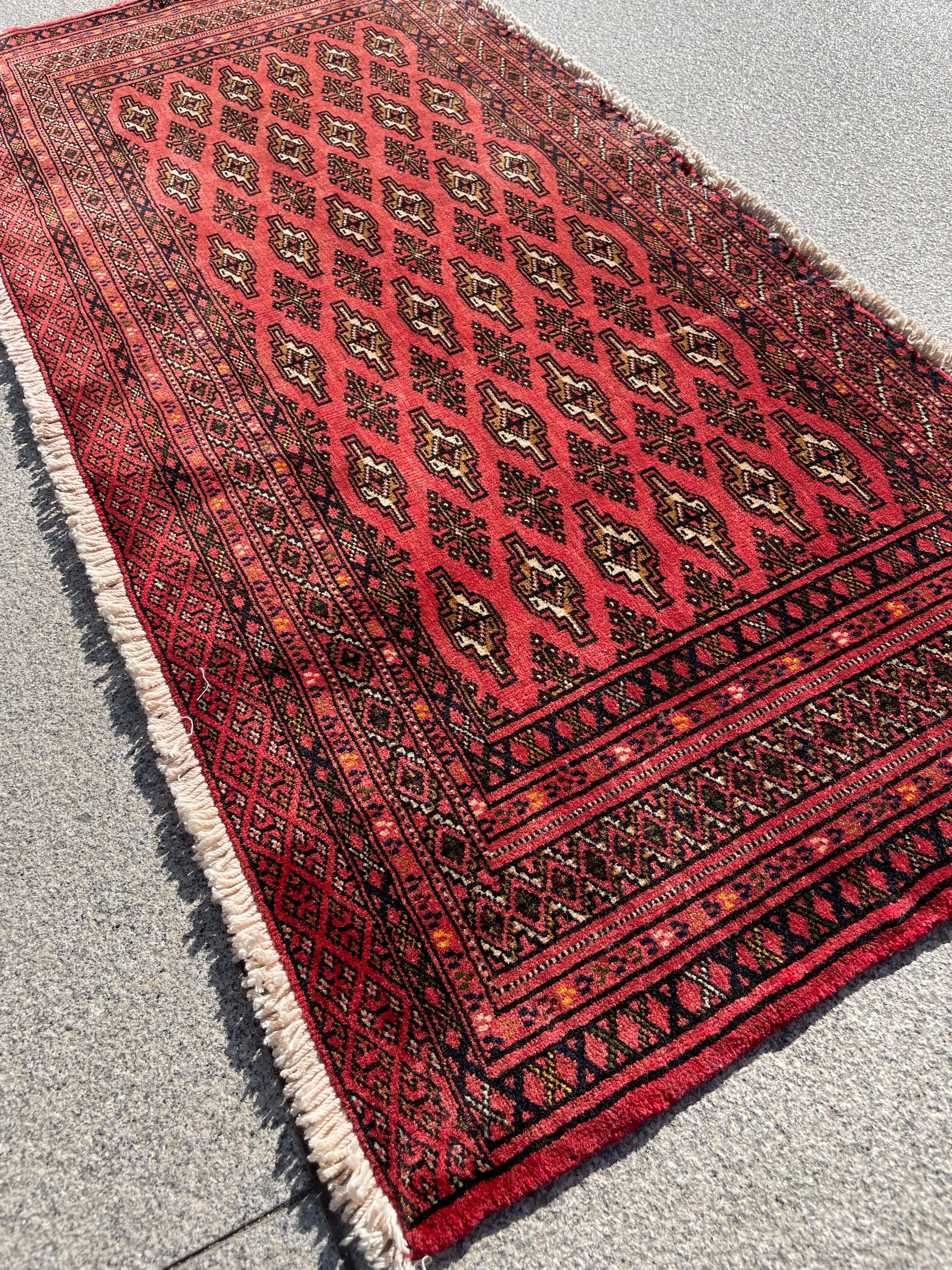 Vintage Small Turkoman Rug 1.96 x 4.1