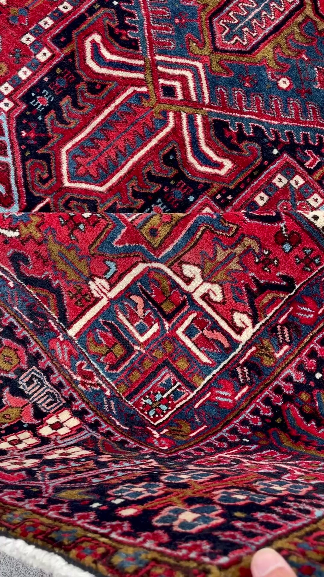 Authentic Vintage Heriz Rug 10x3.2 Circa 1960s Handwoven Wool Tribal Oriental Carpet Home Decor