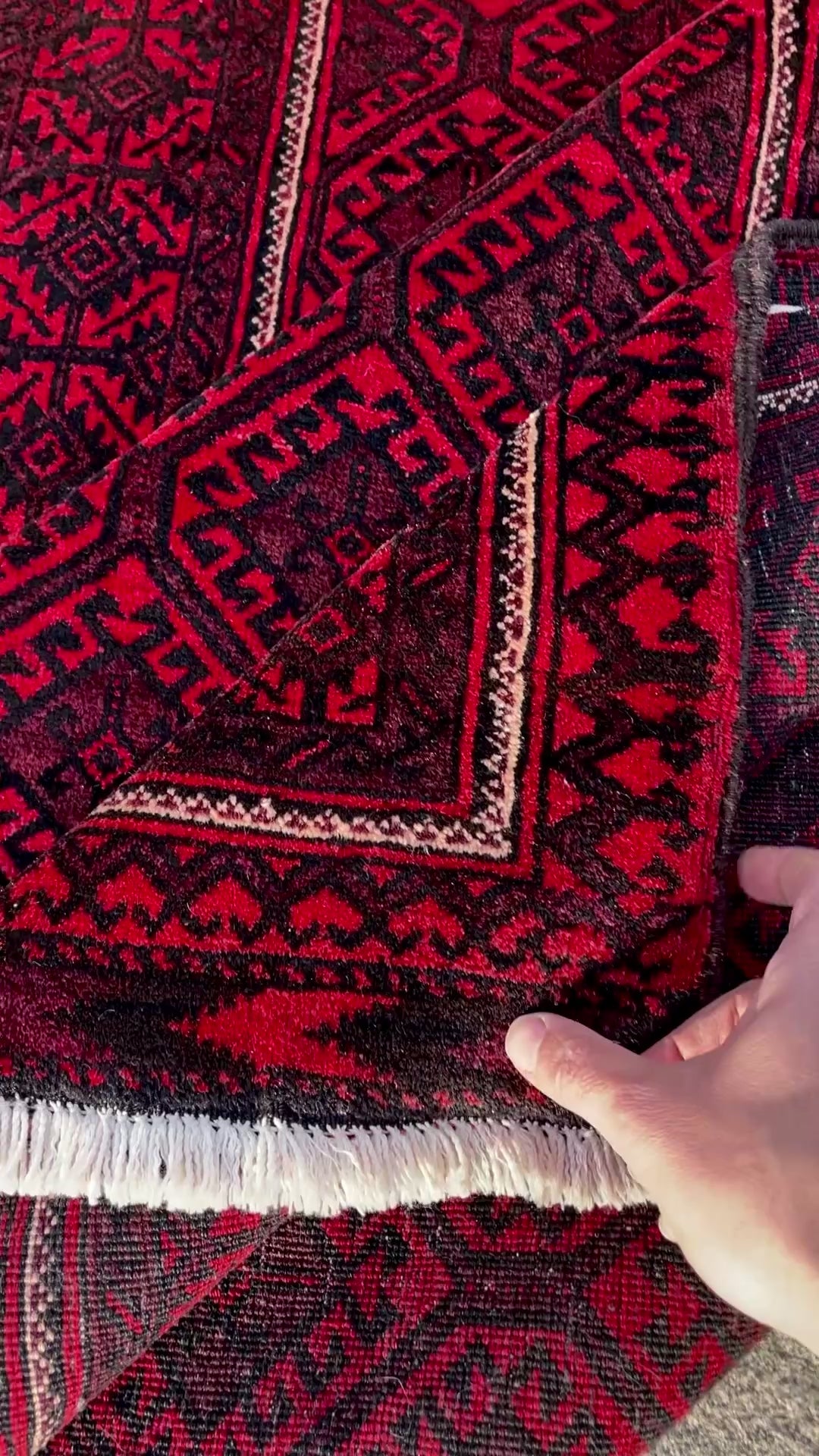 Vintage Turkoman Baluch Rug 4x6 Handwoven Nomadic Tribal