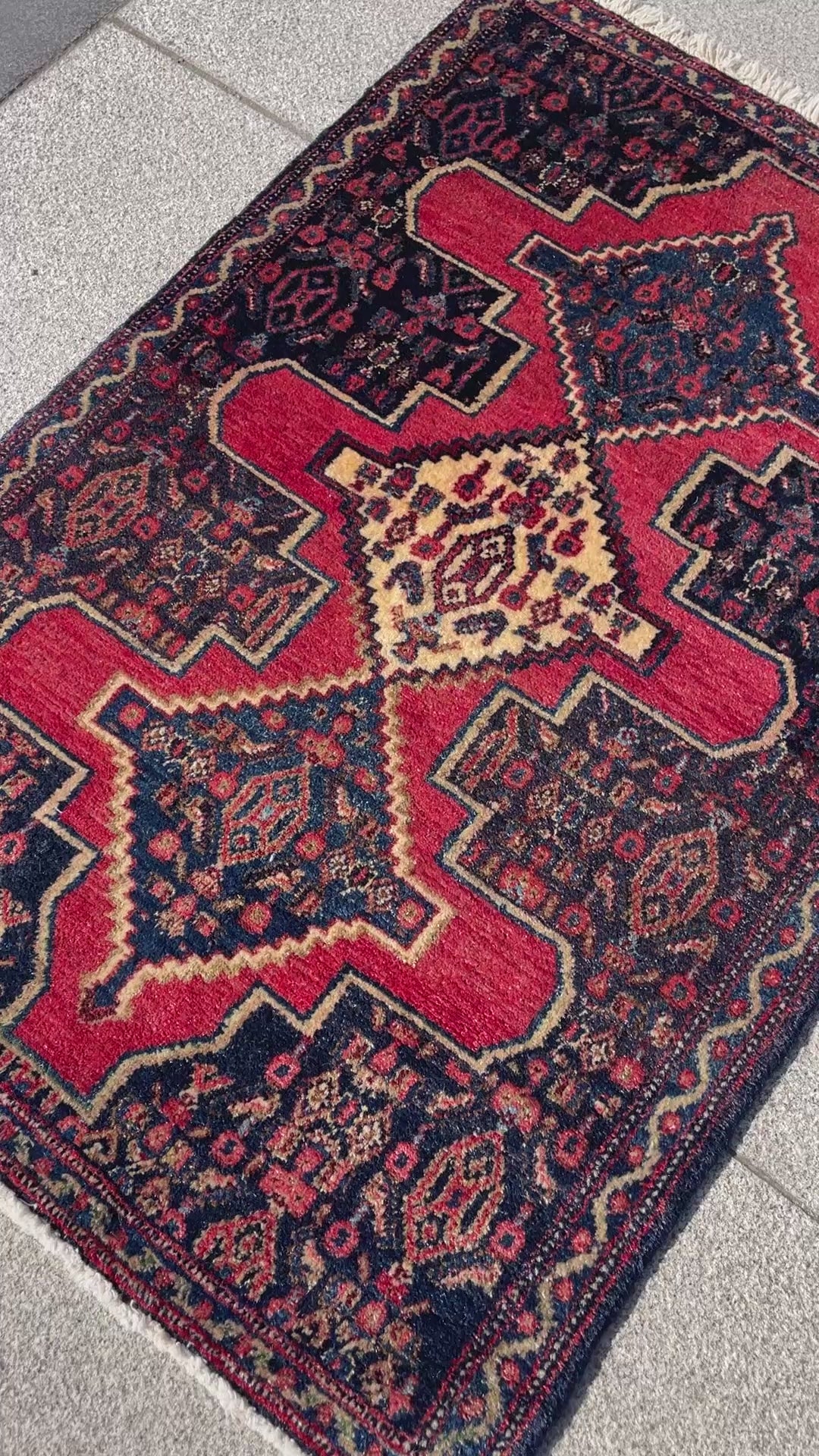 Vintage Small Kurdish Rug 2x3 Handwoven Tribal Oiental Rug Home Decor