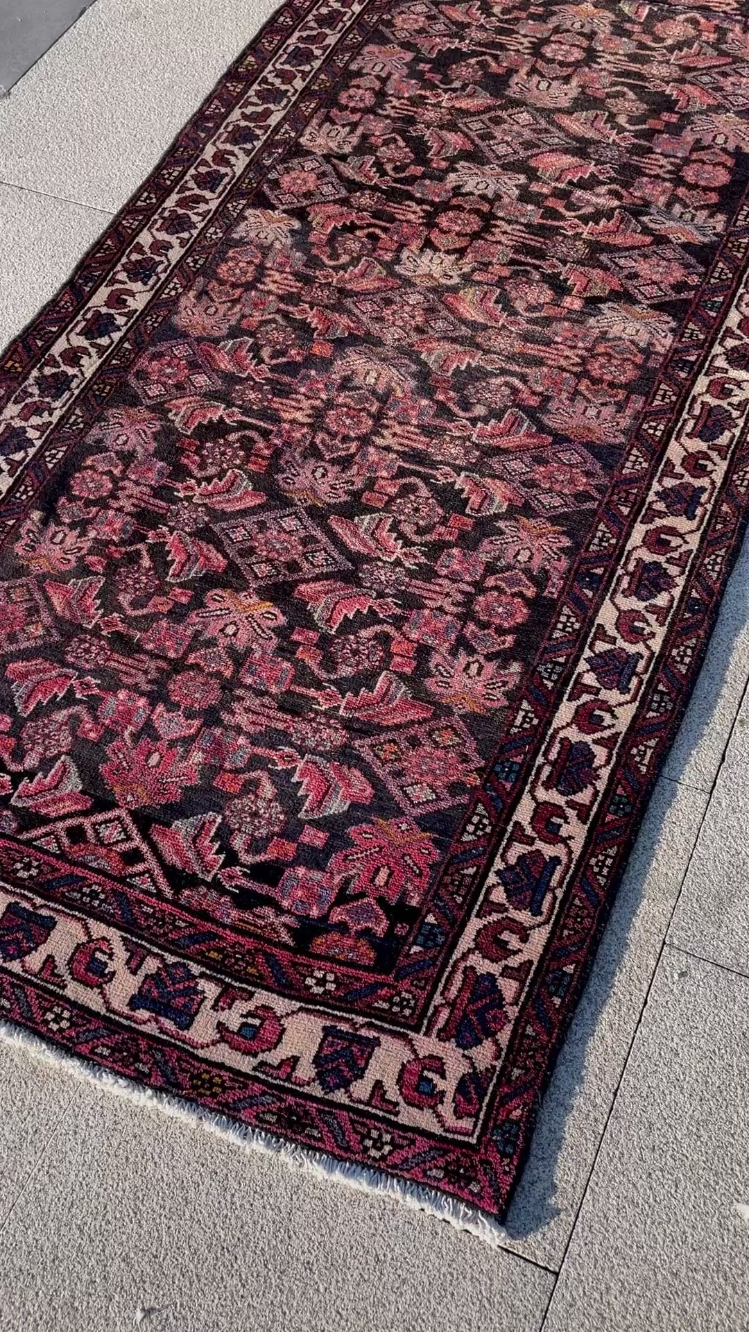 Vintage Turkish Runner Rug 3.6x9.7 Handwoven Wool Tribal Oriental Carpet
