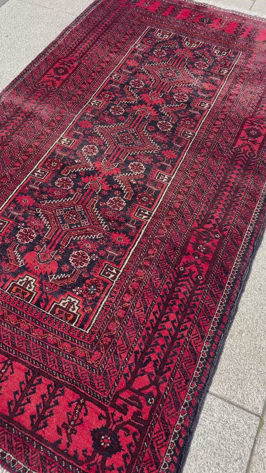 Vintage Baluch Rug 3.37 x 1.91