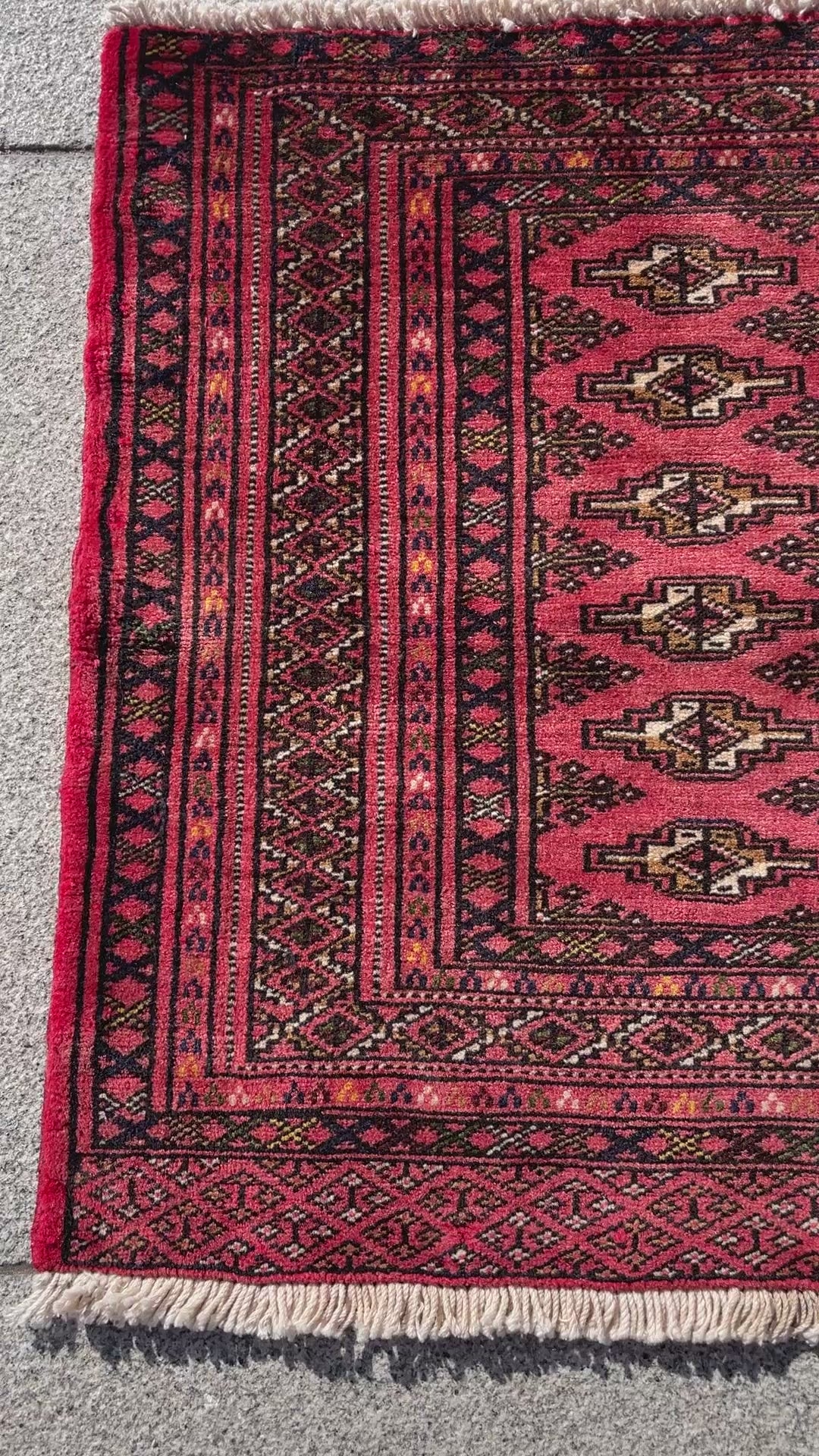 Vintage Small Turkoman Rug 1.96 x 4.1