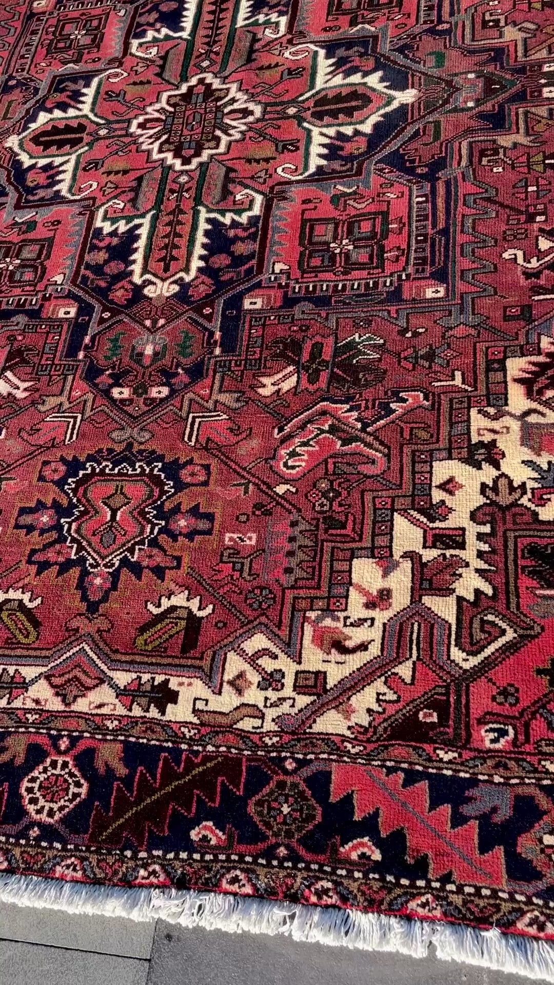 Vintage Turkish Heriz Area Rug 7.8x9.8 Handwoven Wool Soft Colors Tribal Decorative Oriental Carpet