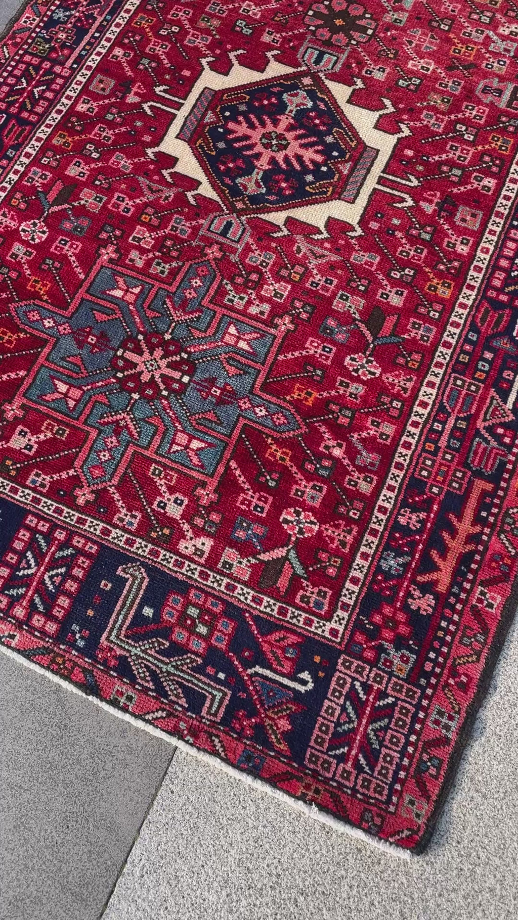 Vintage Heriz Runner 3.2 x 9.4 ft