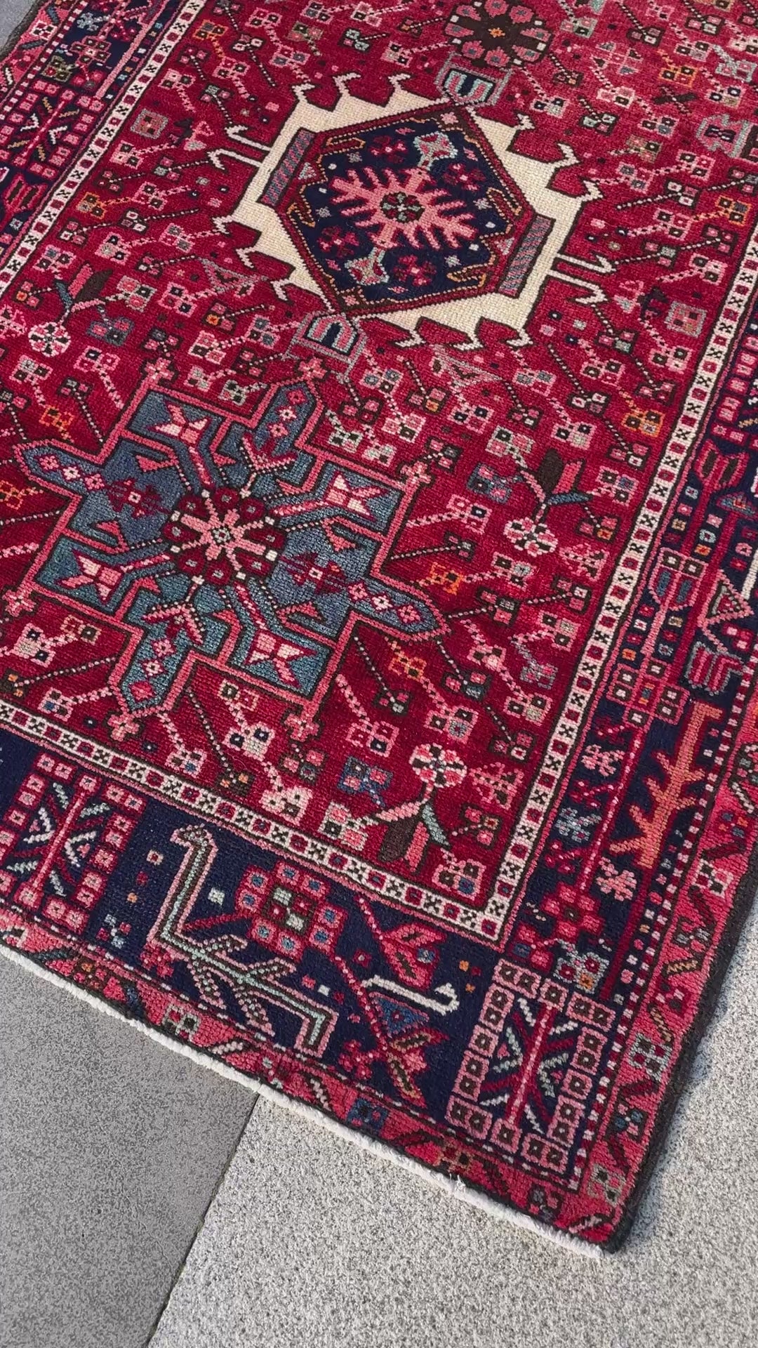 Vintage Heriz Runner 3.2 x 9.4 ft