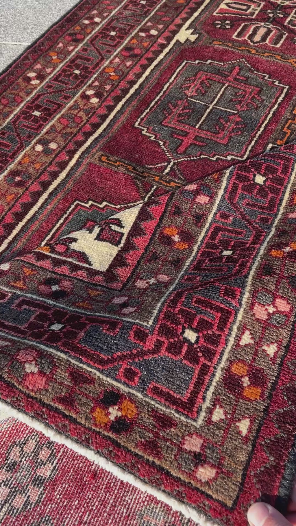 Vintage Turkish Heriz Rug 4.5x6.7 Circa 1960s Handwoven Wool Low Pile Tribal Oriental Carpet